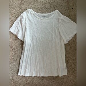 Old Navy White Flutter Sleeve Tee